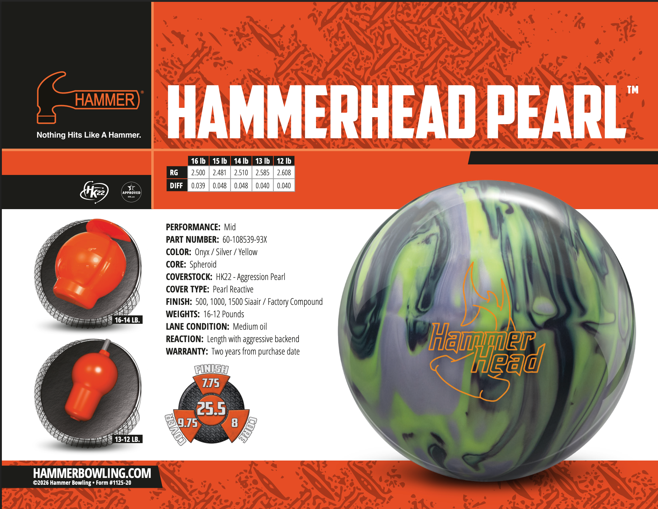 Hammer Hammerhead - Bowlers Asylum - World Elite Bowling - SRGBBFS - Storm Bowling - Roto Grip Bowling - 900 Global Bowling - Motiv Bowling - Track Bowling - Brunswick Bowling - Radical Bowling - Ebonite Bowling - DV8 Bowling - Columbia 300 Bowling - Hammer Bowling