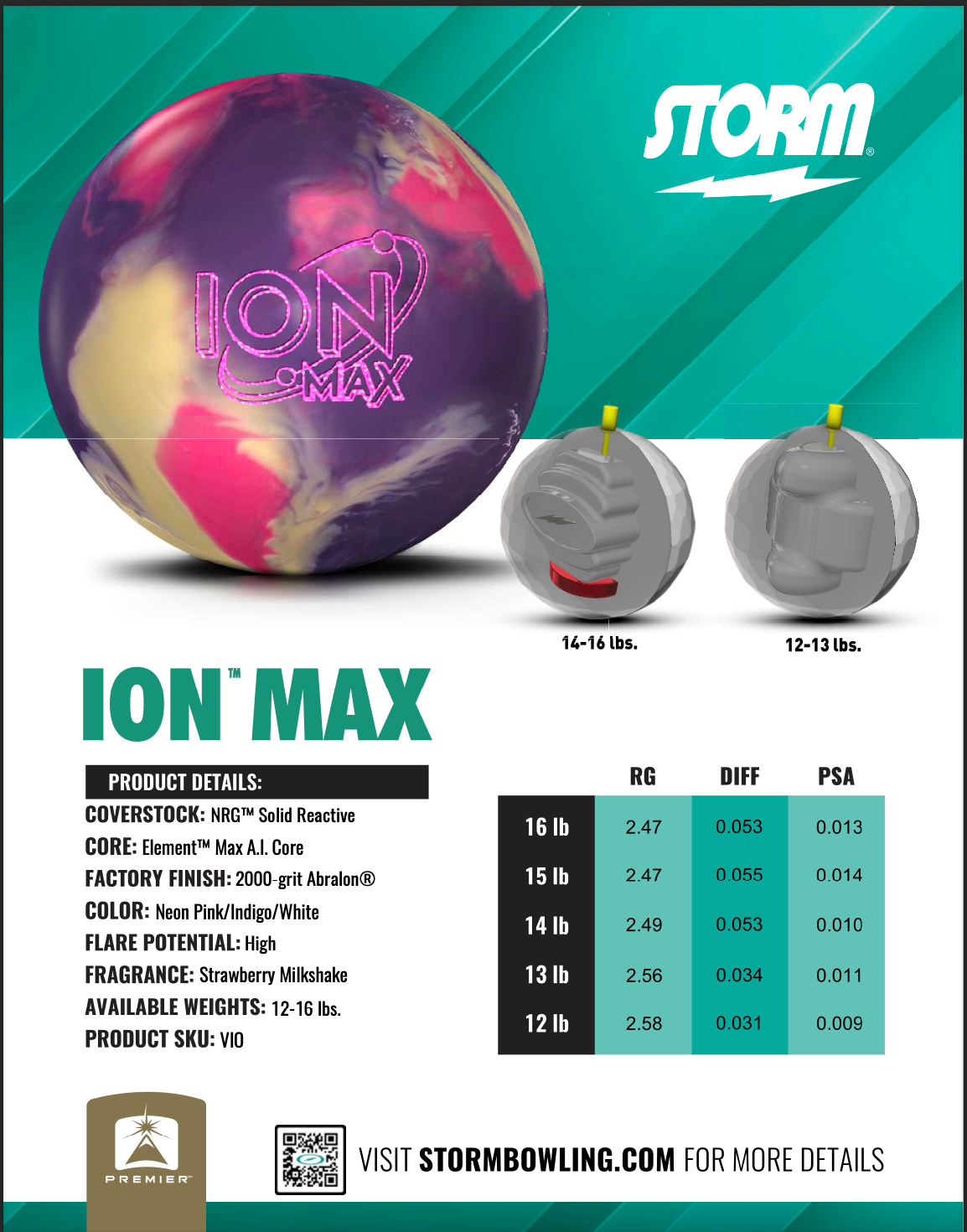 希少!STORM ION MAX ボウリングボール 15ポンド Storm Ion Max – Bowlers Asylum