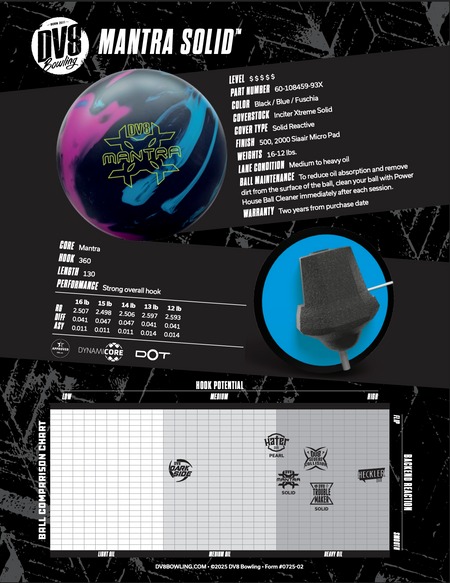 DV8 Mantra Solid (Pre-Order) - Bowlers Asylum - World Elite Bowling - SRGBBFS - Storm Bowling - Roto Grip Bowling - 900 Global Bowling - Motiv Bowling - Track Bowling - Brunswick Bowling - Radical Bowling - Ebonite Bowling - DV8 Bowling - Columbia 300 Bowling - Hammer Bowling