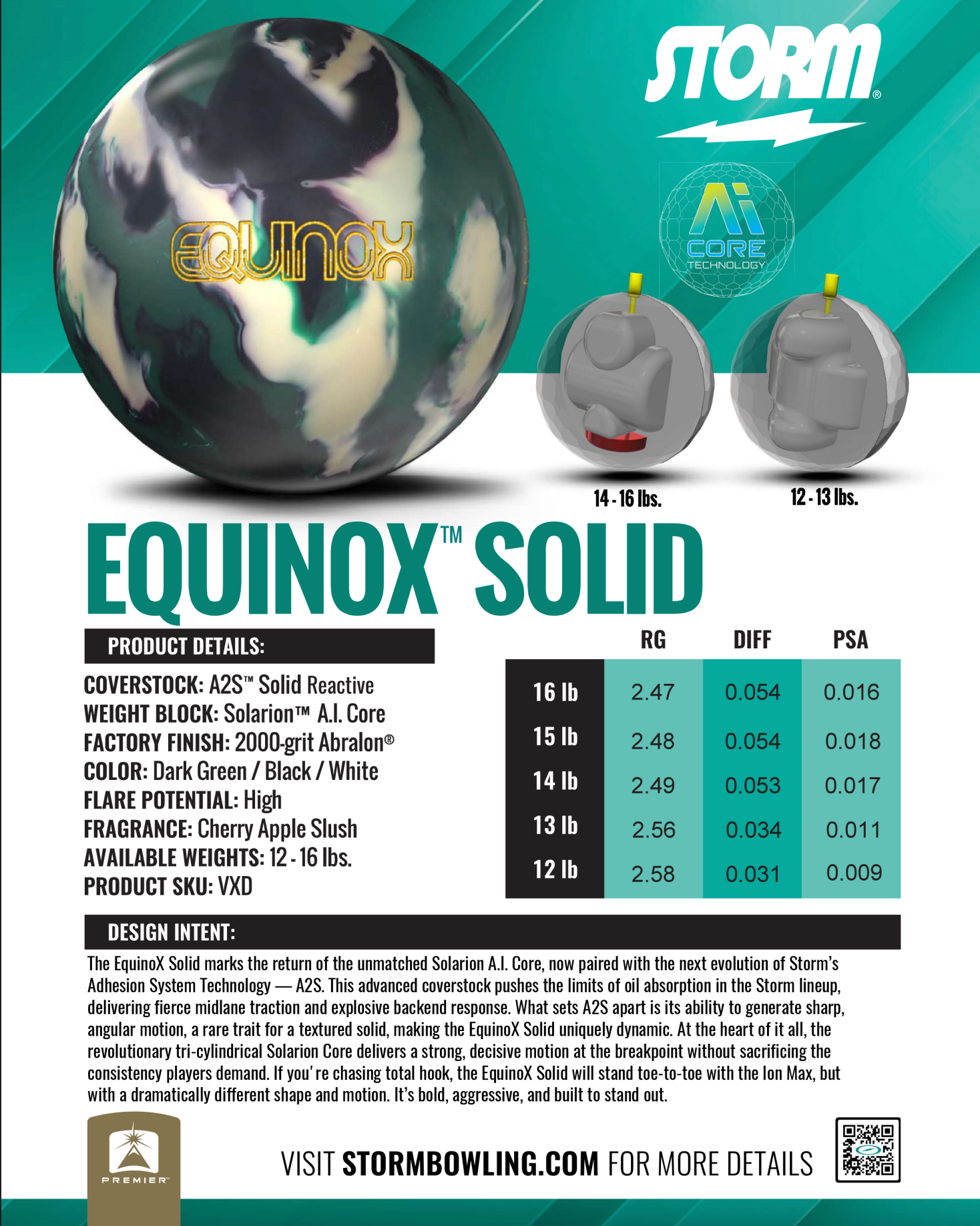 Storm Equinox Solid (Pre-Order) - Bowlers Asylum - World Elite Bowling - SRGBBFS - Storm Bowling - Roto Grip Bowling - 900 Global Bowling - Motiv Bowling - Track Bowling - Brunswick Bowling - Radical Bowling - Ebonite Bowling - DV8 Bowling - Columbia 300 Bowling - Hammer Bowling