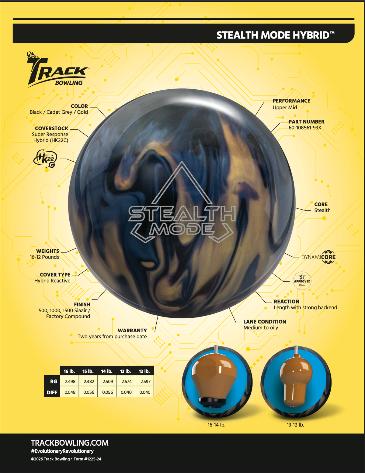 Track Stealth Mode Hybrid - Bowlers Asylum - World Elite Bowling - SRGBBFS - Storm Bowling - Roto Grip Bowling - 900 Global Bowling - Motiv Bowling - Track Bowling - Brunswick Bowling - Radical Bowling - Ebonite Bowling - DV8 Bowling - Columbia 300 Bowling - Hammer Bowling
