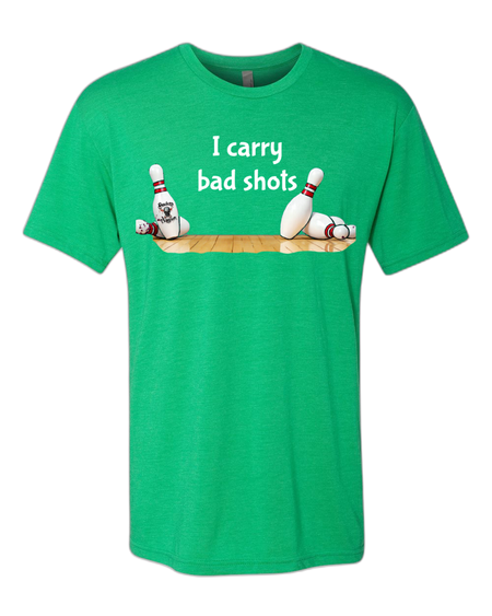 I Carry Bad Shots T-Shirt - Bowlers Asylum - World Elite Bowling - SRGBBFS - Storm Bowling - Roto Grip Bowling - 900 Global Bowling - Motiv Bowling - Track Bowling - Brunswick Bowling - Radical Bowling - Ebonite Bowling - DV8 Bowling - Columbia 300 Bowling - Hammer Bowling