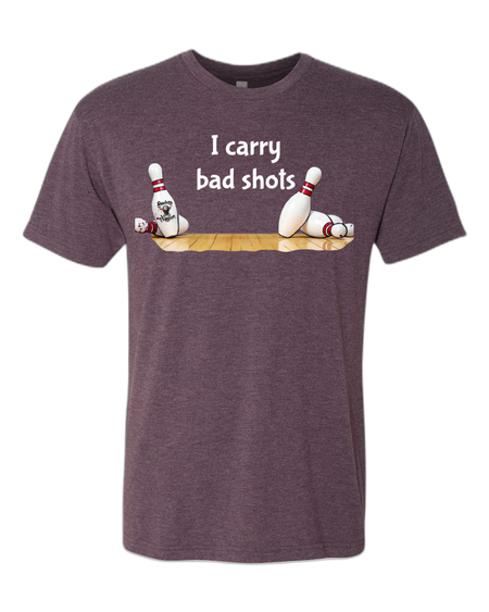 I Carry Bad Shots T-Shirt - Bowlers Asylum - World Elite Bowling - SRGBBFS - Storm Bowling - Roto Grip Bowling - 900 Global Bowling - Motiv Bowling - Track Bowling - Brunswick Bowling - Radical Bowling - Ebonite Bowling - DV8 Bowling - Columbia 300 Bowling - Hammer Bowling