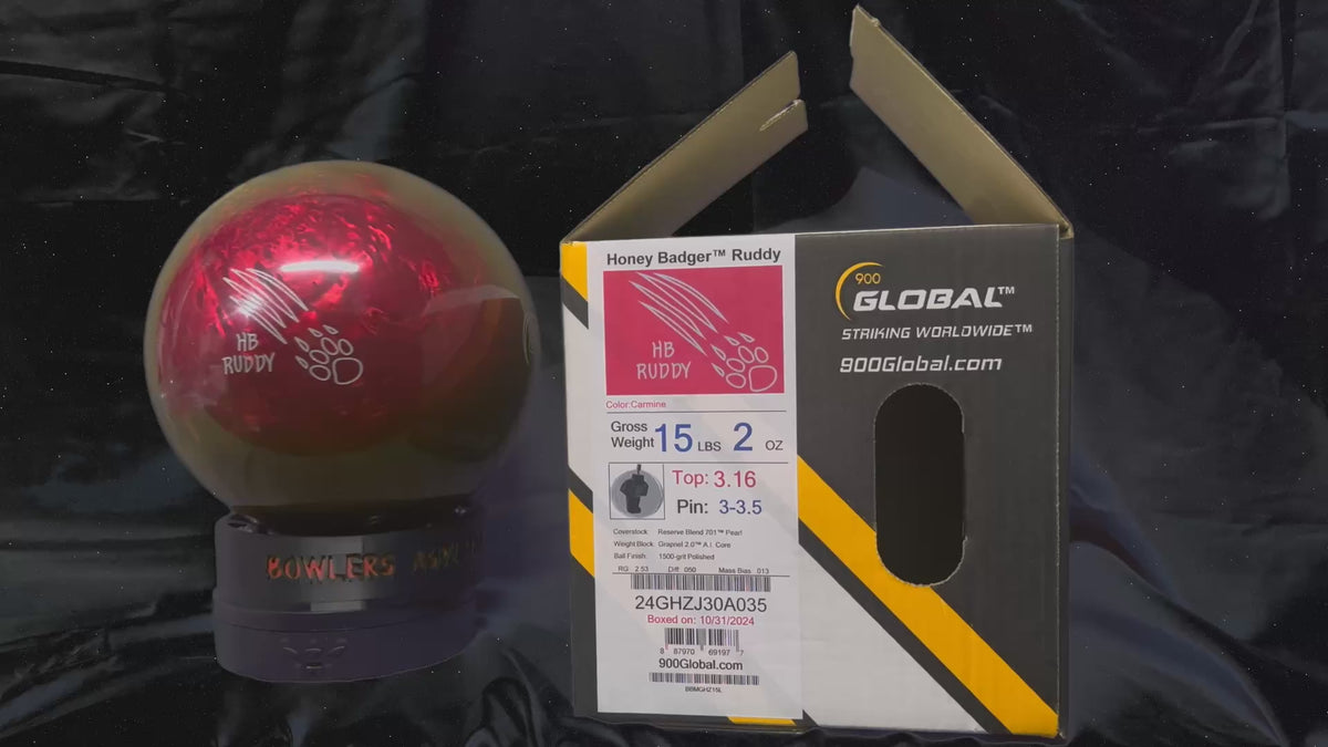 900 Global HB Ruddy 15 lbs - Bowlers Asylum - World Elite Bowling - SRGBBFS - Storm Bowling - Roto Grip Bowling - 900 Global Bowling - Motiv Bowling - Track Bowling - Brunswick Bowling - Radical Bowling - Ebonite Bowling - DV8 Bowling - Columbia 300 Bowling - Hammer Bowling