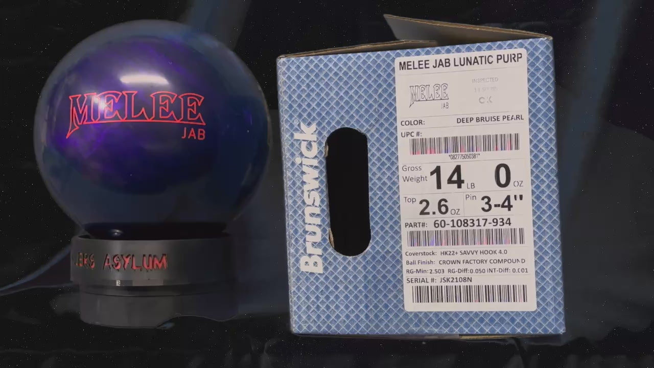Brunswick Melee Jab Lunatic Purple 14 lbs – Bowlers Asylum