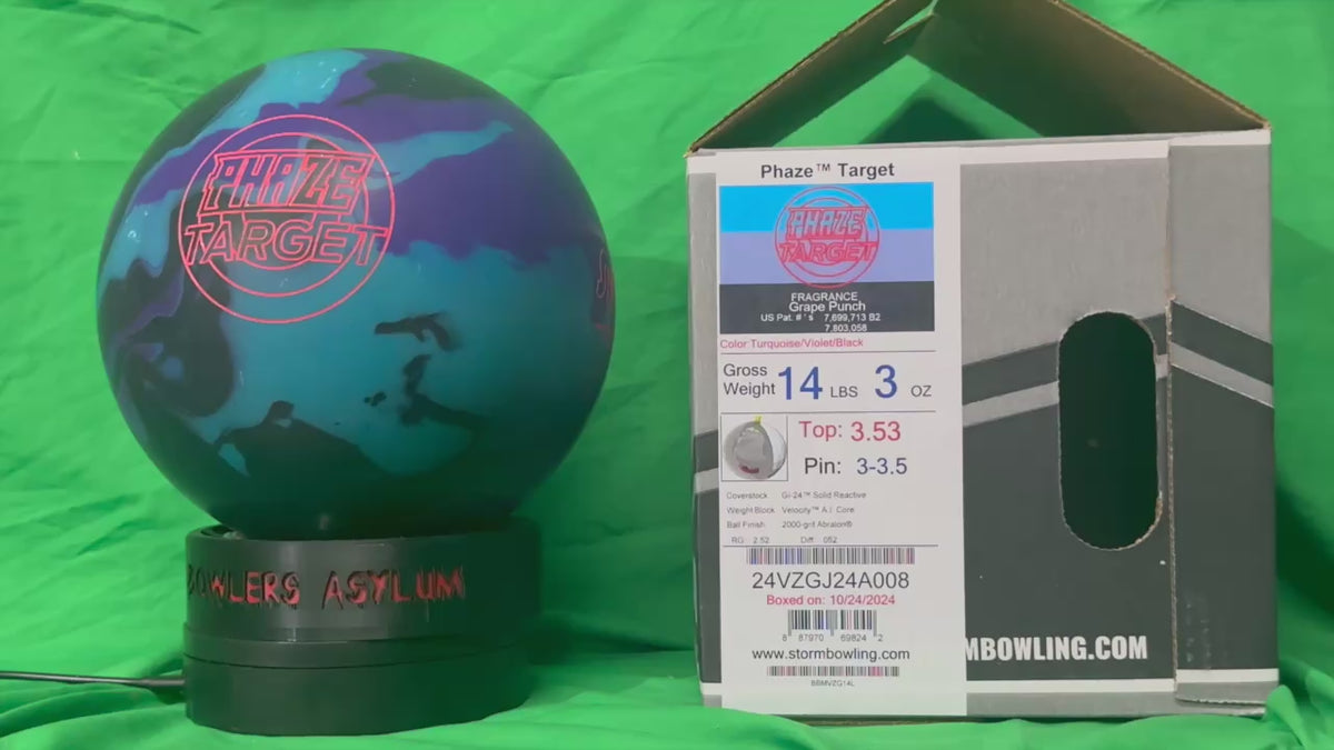 Storm Phaze Target 14 lbs - Bowlers Asylum - World Elite Bowling - SRGBBFS - Storm Bowling - Roto Grip Bowling - 900 Global Bowling - Motiv Bowling - Track Bowling - Brunswick Bowling - Radical Bowling - Ebonite Bowling - DV8 Bowling - Columbia 300 Bowling - Hammer Bowling