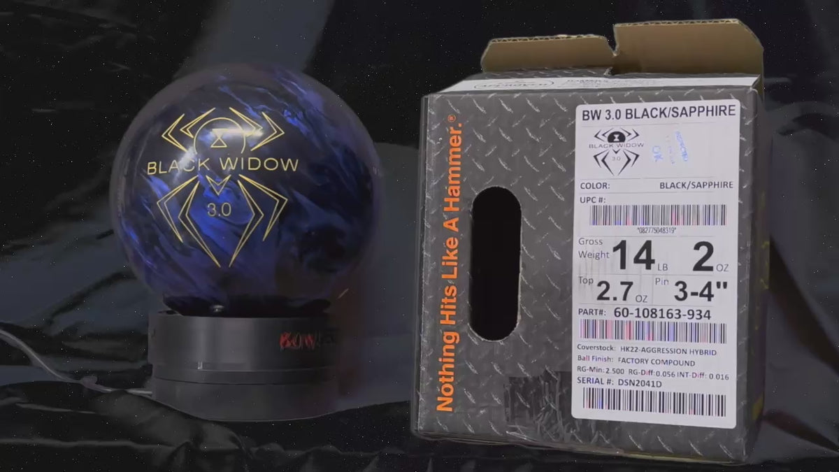 Hammer Black Widow Hybrid Black/Sapphire 14 lbs - Bowlers Asylum - World Elite Bowling - SRGBBFS - Storm Bowling - Roto Grip Bowling - 900 Global Bowling - Motiv Bowling - Track Bowling - Brunswick Bowling - Radical Bowling - Ebonite Bowling - DV8 Bowling - Columbia 300 Bowling - Hammer Bowling