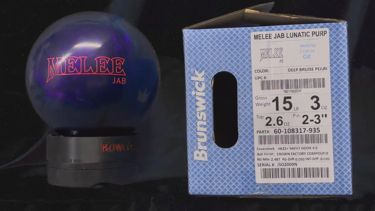 Brunswick Melee Jab Lunatic Purple 15 lbs – Bowlers Asylum