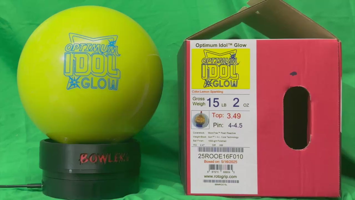 Roto Grip Optimum Idol Glow 15 lbs - Bowlers Asylum - World Elite Bowling - SRGBBFS - Storm Bowling - Roto Grip Bowling - 900 Global Bowling - Motiv Bowling - Track Bowling - Brunswick Bowling - Radical Bowling - Ebonite Bowling - DV8 Bowling - Columbia 300 Bowling - Hammer Bowling