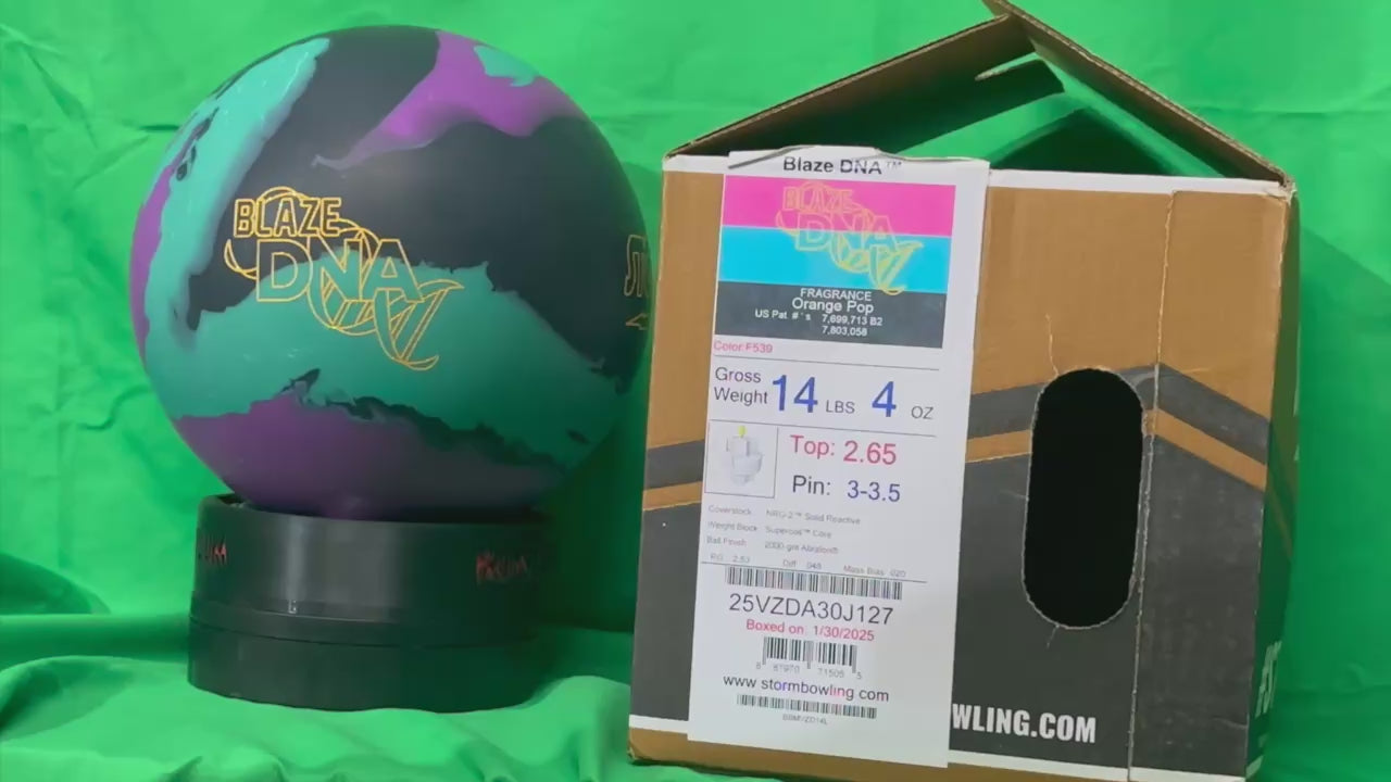 Storm Blaze DNA 14 lbs - Bowlers Asylum - World Elite Bowling - SRGBBFS - Storm Bowling - Roto Grip Bowling - 900 Global Bowling - Motiv Bowling - Track Bowling - Brunswick Bowling - Radical Bowling - Ebonite Bowling - DV8 Bowling - Columbia 300 Bowling - Hammer Bowling