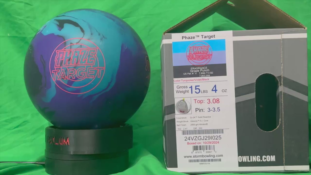 Storm Phaze Target 15 lbs - Bowlers Asylum - World Elite Bowling - SRGBBFS - Storm Bowling - Roto Grip Bowling - 900 Global Bowling - Motiv Bowling - Track Bowling - Brunswick Bowling - Radical Bowling - Ebonite Bowling - DV8 Bowling - Columbia 300 Bowling - Hammer Bowling