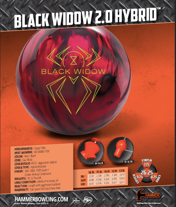 Hammer Black Widow 2.0 Hybrid – Bowlers Asylum Hammer Black Widow 2.0 Hybrid – Bowlers Asylum